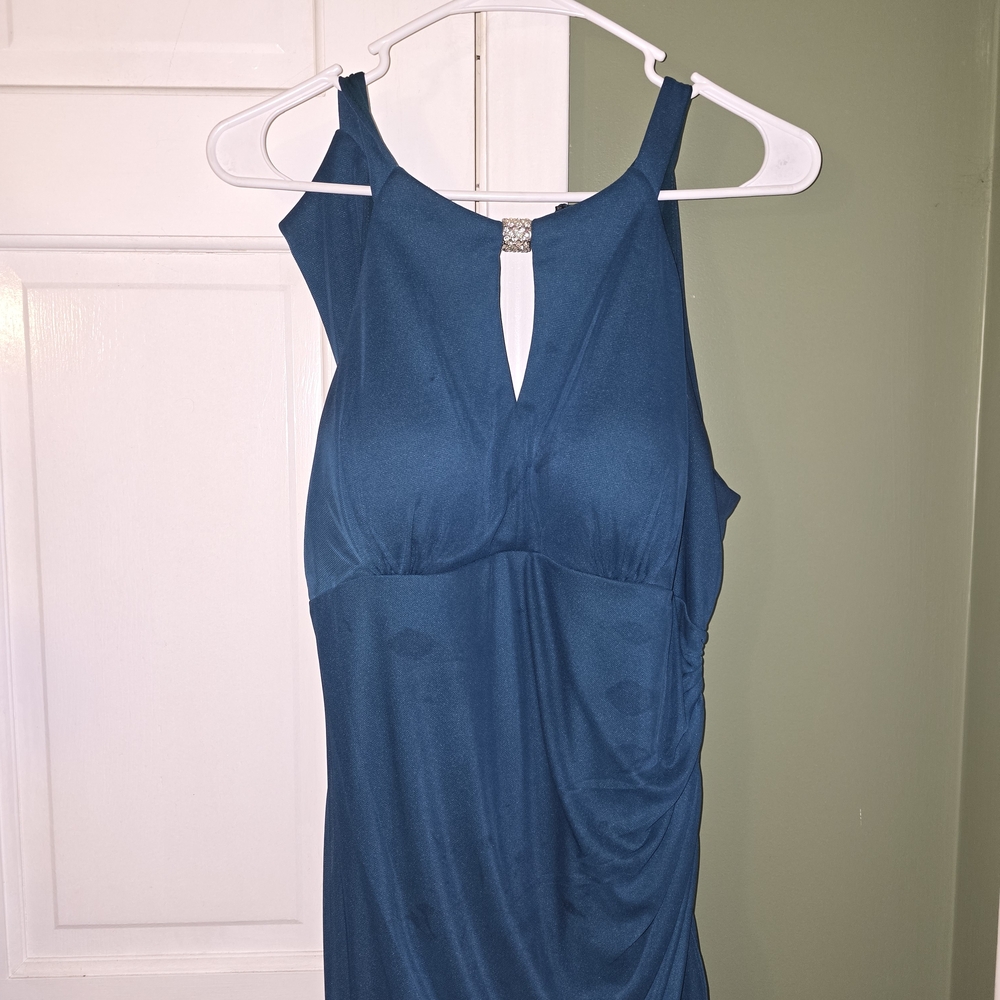 Teal Macys Elegant Sleeveless Dress